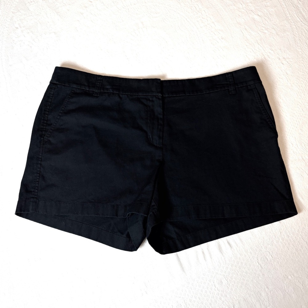 J.Crew Re-Imagined Chino Shorts Black Cotton Twill Style H5616 Size 16